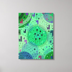 Impressão Em Tela Arte Abstrata: Fruta Kiwi Verde