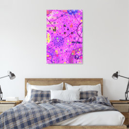 Impressão Em Tela Arte Abstrata: Glitch Roxo