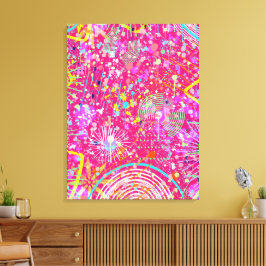 Impressão Em Tela Arte Abstrata Maximalista: a Loja de Doces
