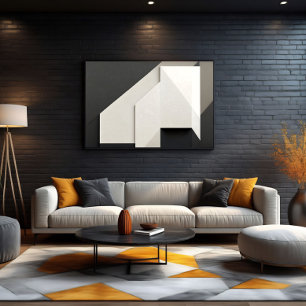 Impressão Em Tela Arte Abstrata Minimalista em Camadas