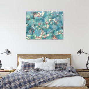 Impressão Em Tela Arte abstrata mista em aqua turquesa e ferrugem