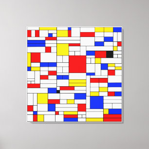 Impressão Em Tela Arte Abstrata no Estilo de Piet Mondrian