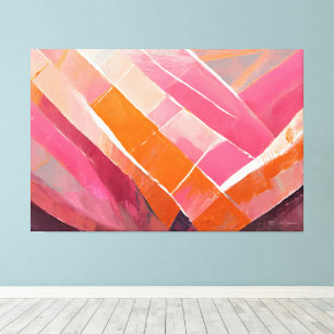 Impressão Em Tela Arte abstrata pintada de rosa