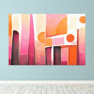 Impressão Em Tela Arte abstrata pintada em tons de rosa