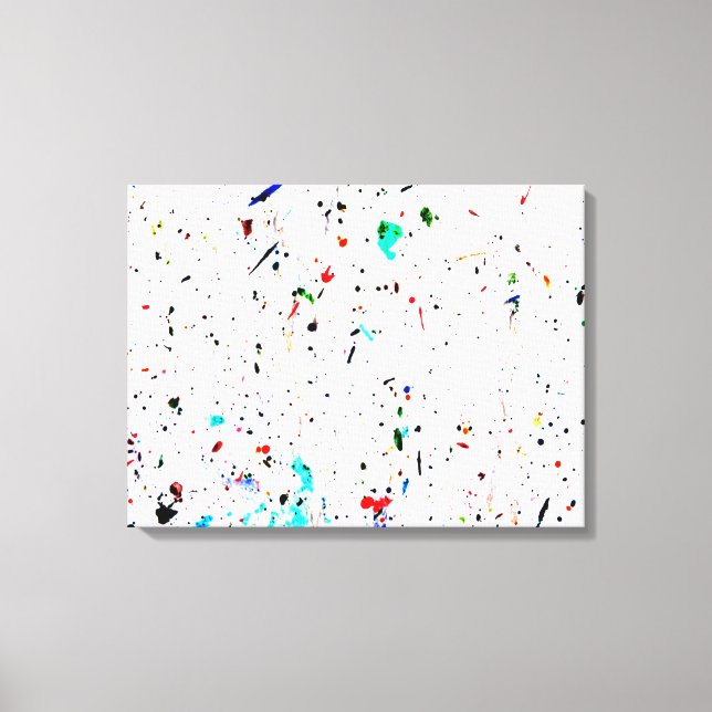 Impressão Em Tela Arte Abstrata Salpicos e Pontos de Tinta (Frente)