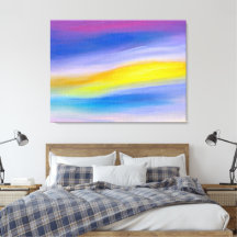 Arte Abstrata Violeta Moderna e Raio Dourado