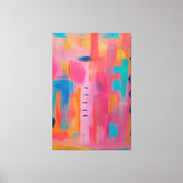 Impressão Em Tela Arte Abstrato a negrito em Pinks e Blues