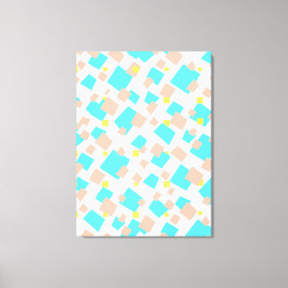 Impressão Em Tela Arte Abstrato ao Quadrado Amarelo Azul Moderno Ama