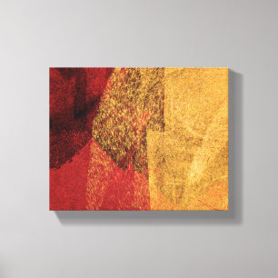 Impressão Em Tela Arte abstrato de pintura amarela e vermelha