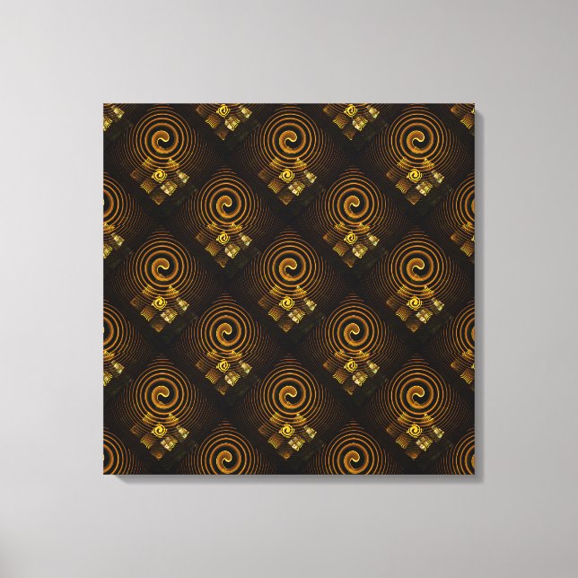 Impressão Em Tela Arte abstrato elegante moderno boho dourado padrão (Frente)