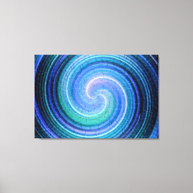 Impressão Em Tela Arte Abstrato espiral azul (Frente)