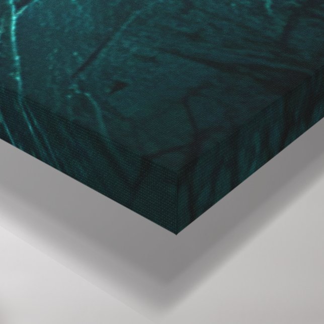 Impressão Em Tela Arte Abstrato Geométrica Negrito - Teal Texturado, (Canto (inferior))