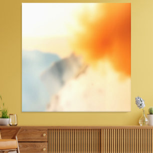 Impressão Em Tela Arte Abstrato Neutro Quente Difuso