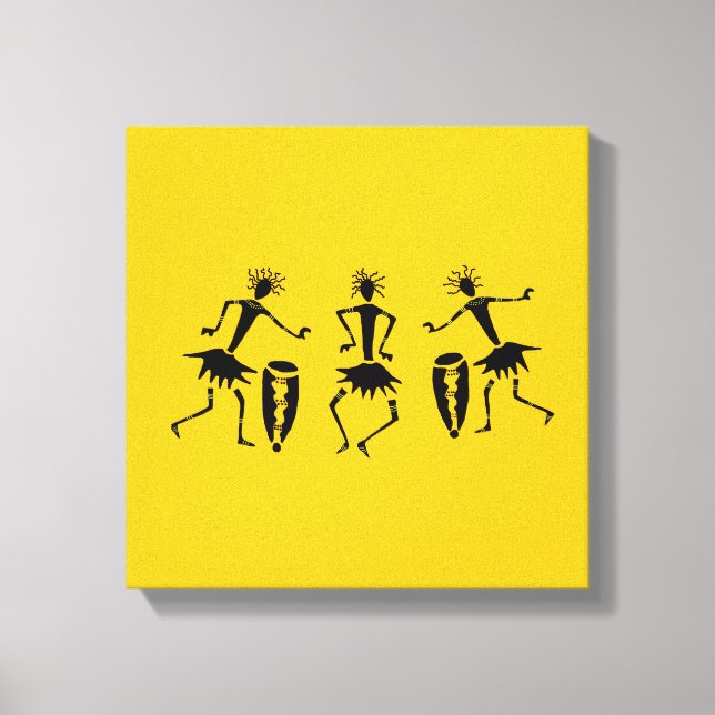 Impressão Em Tela Arte africana, dança feliz (Frente)