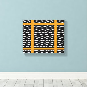 Impressão Em Tela Arte africana, Padrão Étnico Laranja