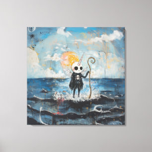 Impressão Em Tela Arte AI do Gótico Magnético de Bruxa do Unicorn Sk