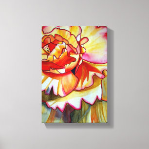 Impressão Em Tela Arte amarela do original do watercolour da flor da