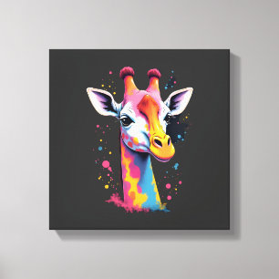 Impressão Em Tela Arte animal africana A girafa colorida para divers