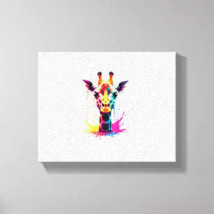 Impressão Em Tela arte animal africana A girafa colorida para divert