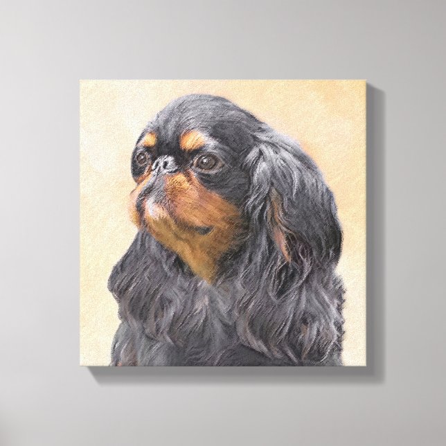 Impressão Em Tela Arte Animal Original Pintura Inglesa Toy Spaniel (Frente)