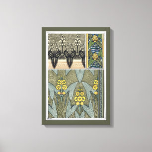 Impressão Em Tela Arte Antiga Flores de Jardim em Estilo Arte Nova c