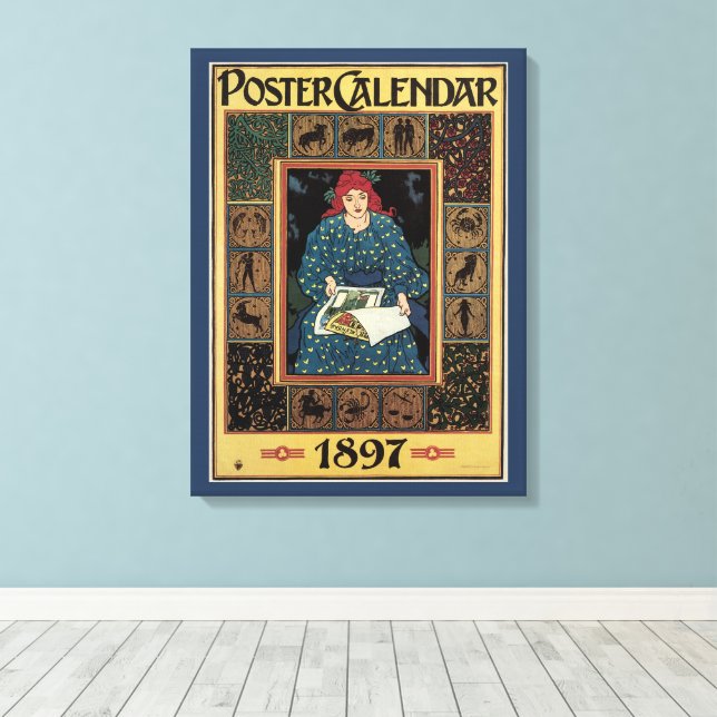 Impressão Em Tela Arte Antiga Moderna, Mulher Lendo Livro de Astrolo (Insitu(piso de madeira))