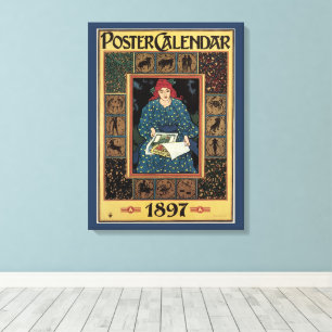 Impressão Em Tela Arte Antiga Modernista, Mulher Lendo Livro de Astr