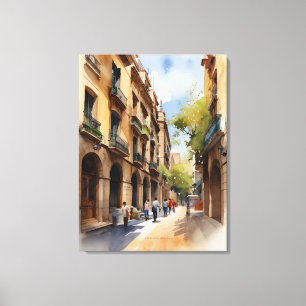 Impressão Em Tela Arte aquarela de Barcelona
