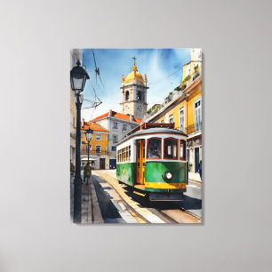 Impressão Em Tela Arte aquarela de Lisboa