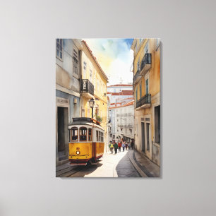 Impressão Em Tela Arte aquarela de Lisboa