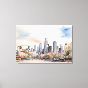 Impressão Em Tela Arte aquarela de Los Angeles