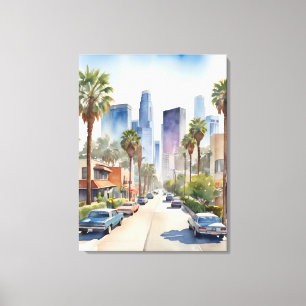Impressão Em Tela Arte aquarela de Los Angeles