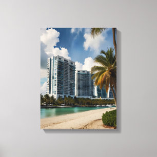 Impressão Em Tela Arte aquarela de Miami