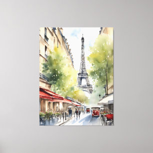Impressão Em Tela Arte aquarela de Paris