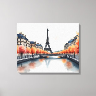 Impressão Em Tela Arte aquarela de Paris
