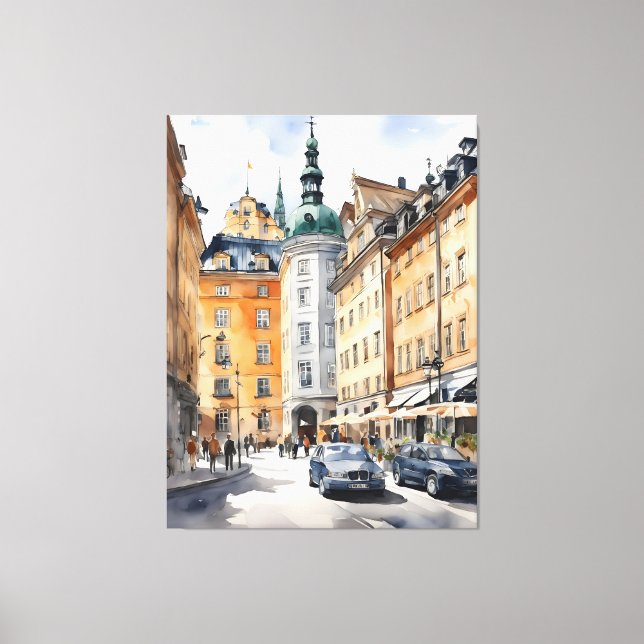 Impressão Em Tela Arte aquosa de Estocolmo (Frente)