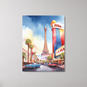 Impressão Em Tela Arte aquosa de Las Vegas