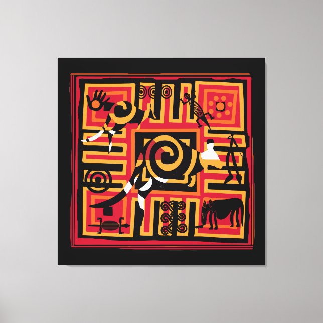 Impressão Em Tela Arte Autêntica Aboriginal (Frente)