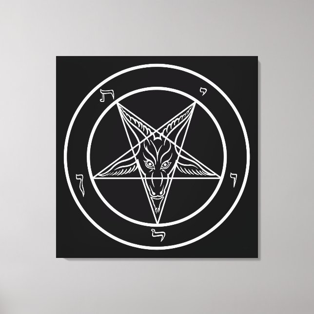 Impressão Em Tela Arte Baphomet BIG 32"x32" em Canvass Estendido (Frente)