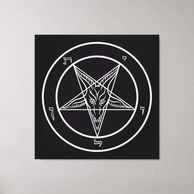 Impressão Em Tela Arte Baphomet HUGE 40"x40" em Canvass Estendido (Frente)
