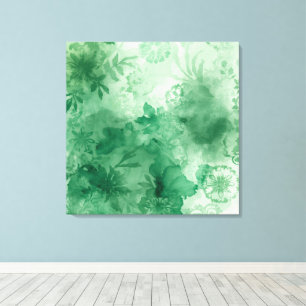 Impressão Em Tela Arte Botânica Islâmica - Amarela Verde - Árabe