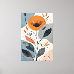 Impressão Em Tela Arte Botânico Floral Minimalista Abstrato