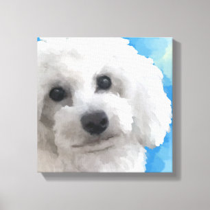 Impressão Em Tela Arte branca da caniche
