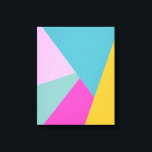 Impressão Em Tela Arte Bright Modern Geométrica Formas | Teal e Rosa<br><div class="desc">Um design geométrico abstrato colorido,  com cores brilhantes e arrojadas,  de cor rosa quente,  turquesa e amarelo.</div>