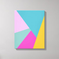Arte Bright Modern Geométrica Formas | Teal e Rosa
