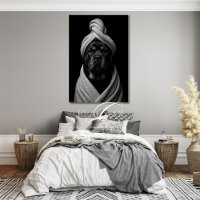 Arte Canina Elegante de "Duke" em Turbante de Toal