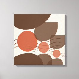 Impressão Em Tela Arte castanha e Abstrato vermelha