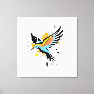 Impressão Em Tela Arte Colorida de Parede de Aves Voadoras
