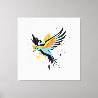 Impressão Em Tela Arte Colorida de Parede de Aves Voadoras