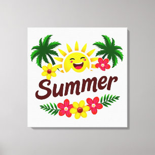 Impressão Em Tela Arte Colorida de Parede de Verão